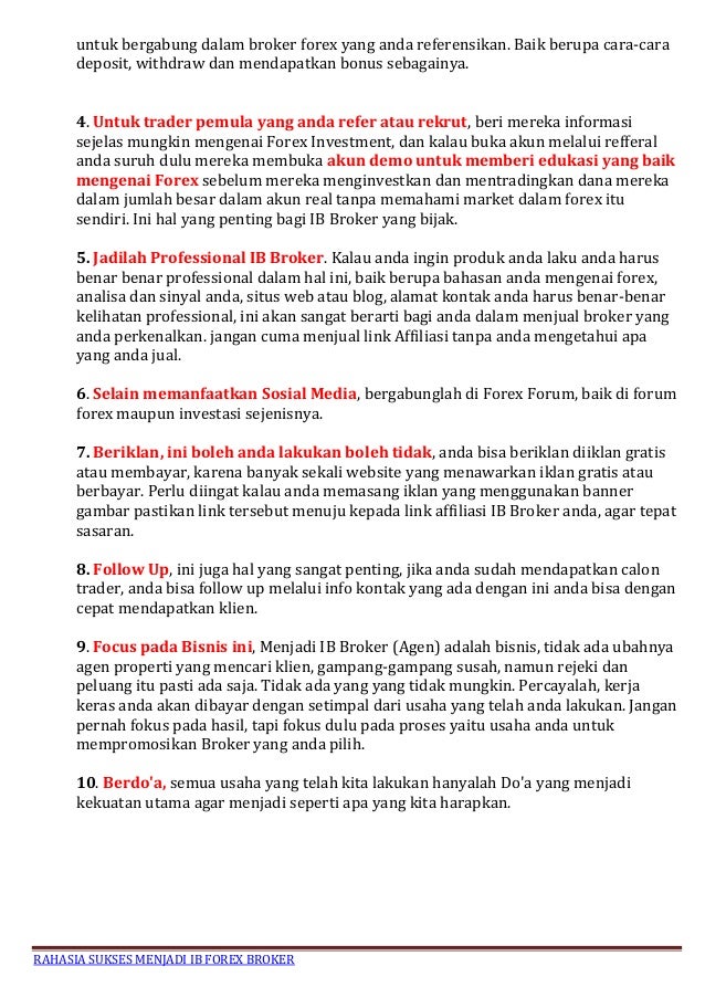 Menjadi Ib Broker Forex Partnership Affiliate Programmes - 